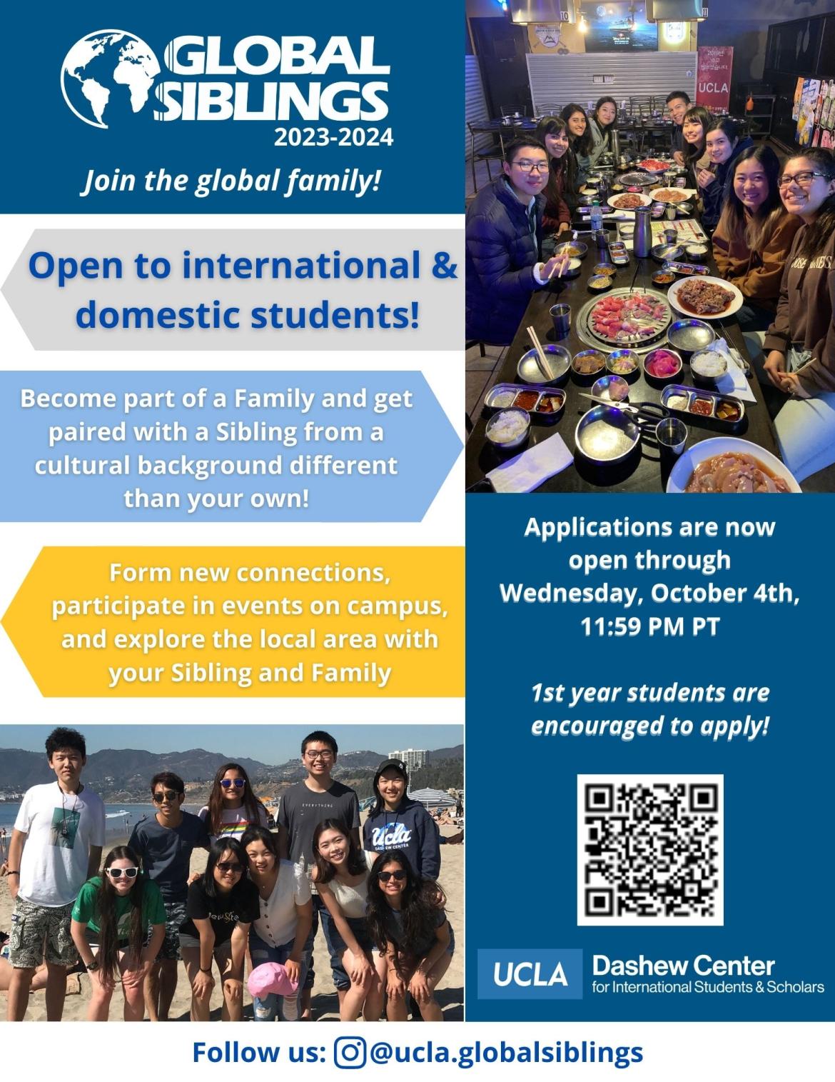 blue flyer for 2023 - 2024 global siblings applications